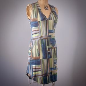 VIEREEK Multicolored silk knit shift dress